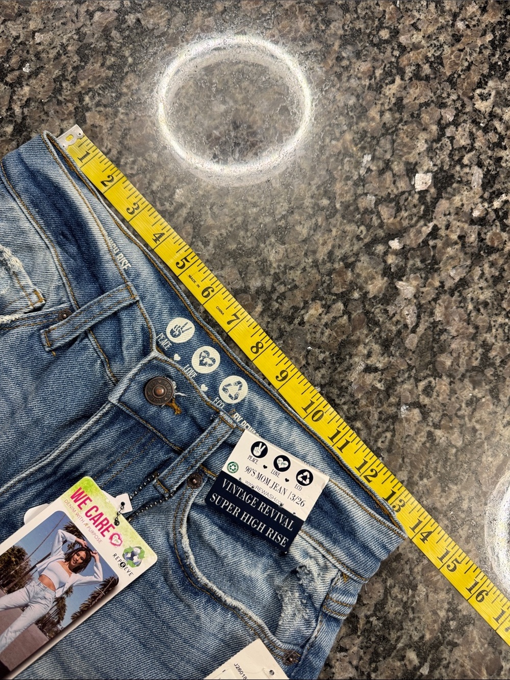 Rewash Blue Straight Leg 90s mom Women's Jeans NWT 26 - Picture 9 of 12